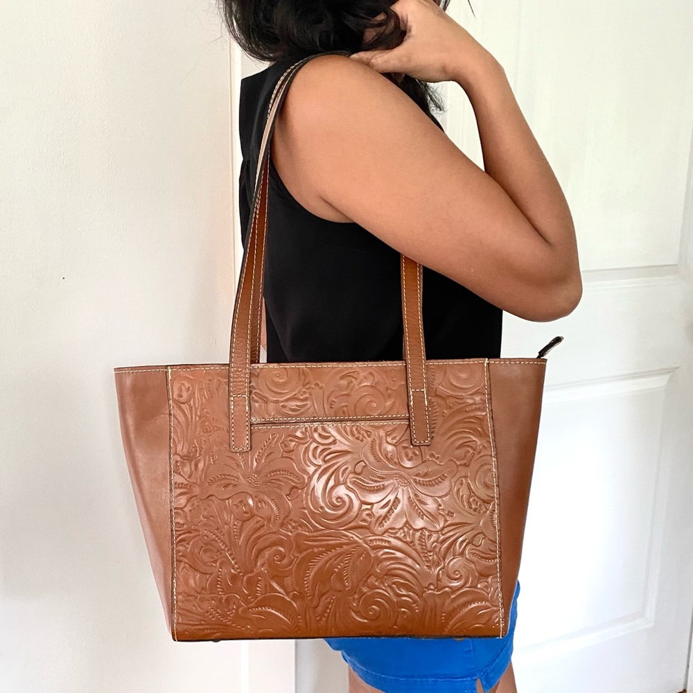 NWT Patricia Nash genuine leather tote brown - Picture 2 of 10